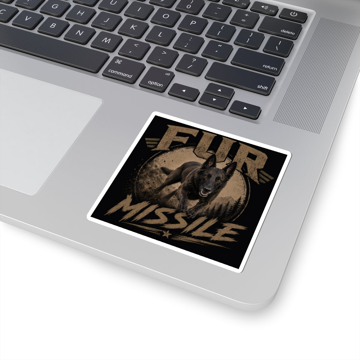 Luna the Dutch Shepherd Kiss-Cut Sticker — Round Dog Portrait Vinyl Decal