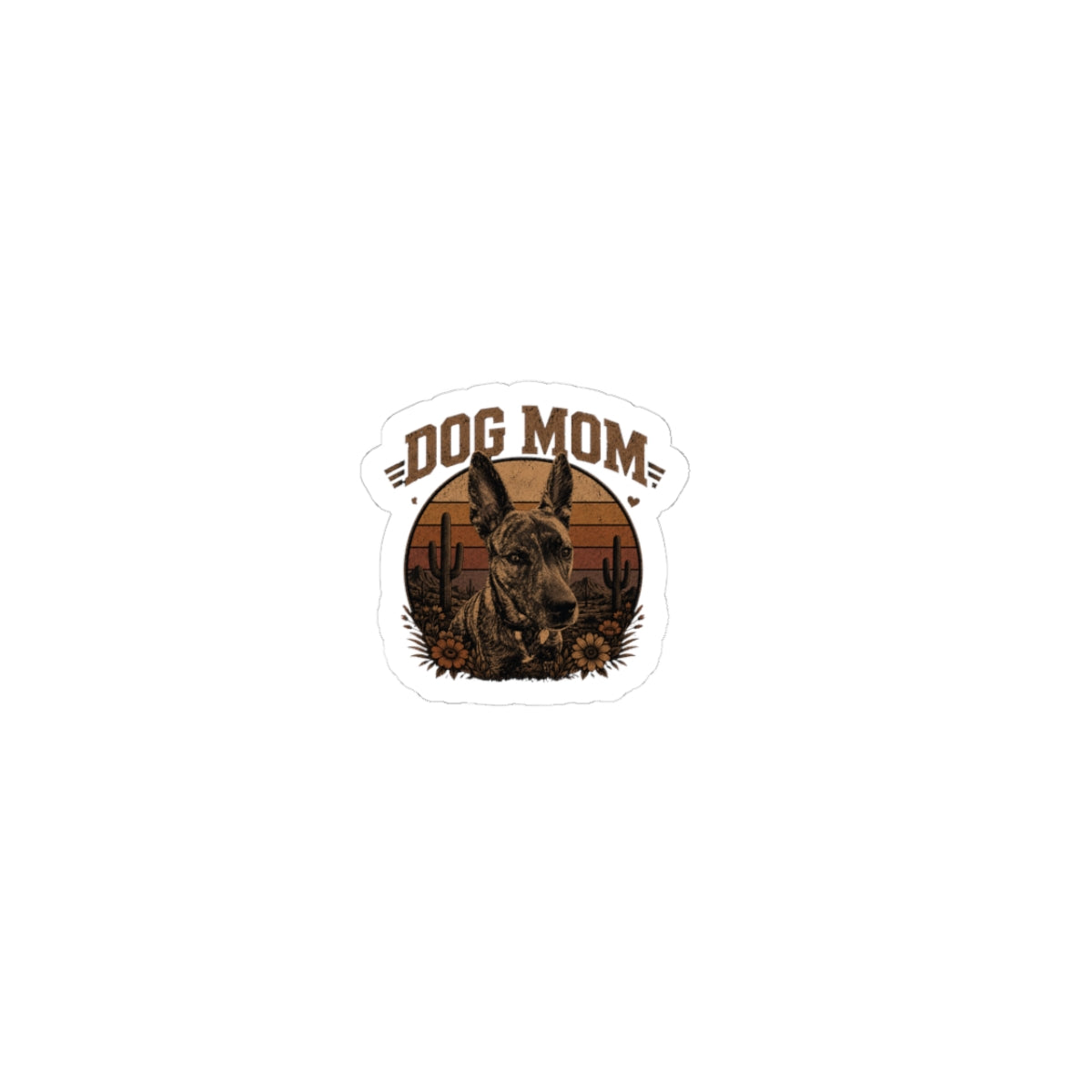 Dog Mom Kiss-Cut Sticker — Vintage Desert German Shepherd Design