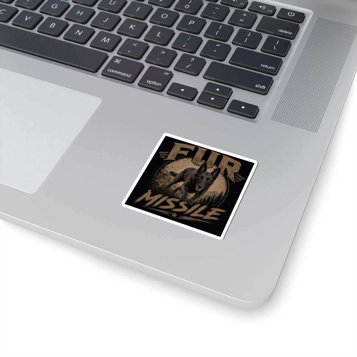 Luna the Dutch Shepherd Kiss-Cut Sticker — Round Dog Portrait Vinyl Decal