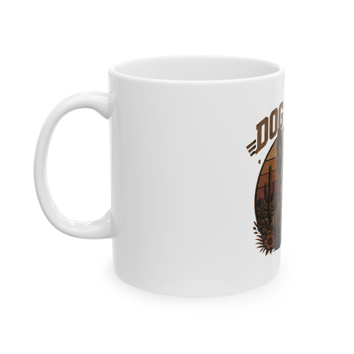 Dog Mom Ceramic Mug — Vintage Sunset  Shepherd Coffee Cup (11oz & 15oz)