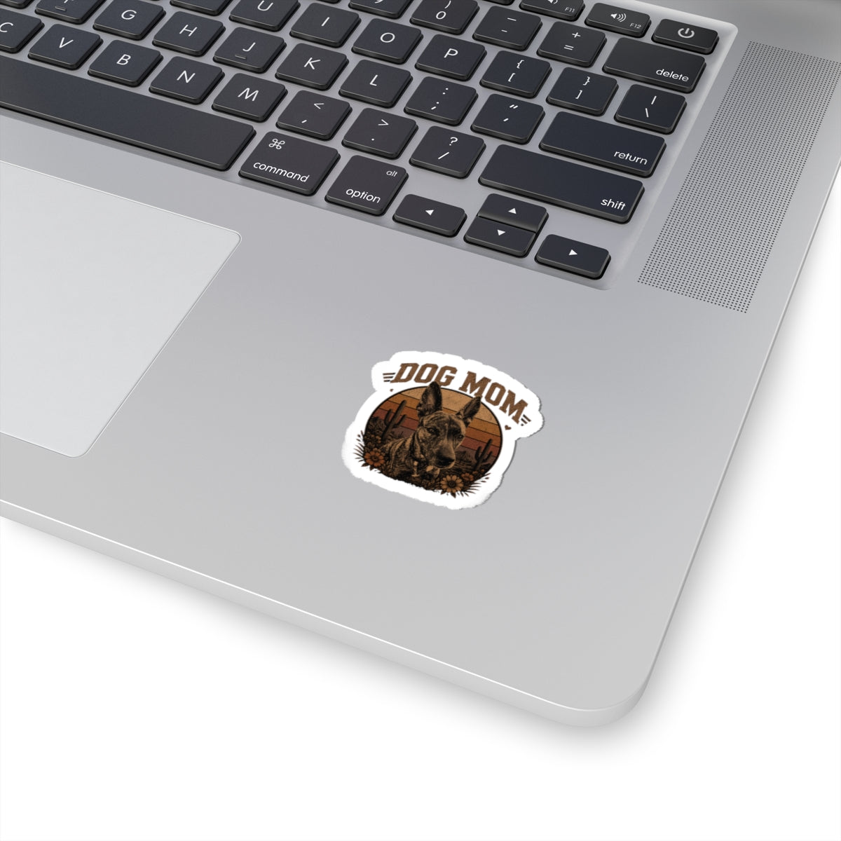 Dog Mom Kiss-Cut Sticker — Vintage Desert German Shepherd Design