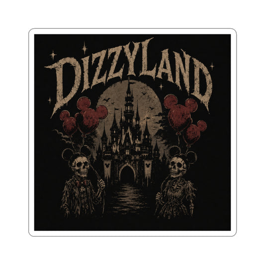 Dizzyland Gothic Castle Sticker — Kiss-Cut Horror Theme Vinyl Decal