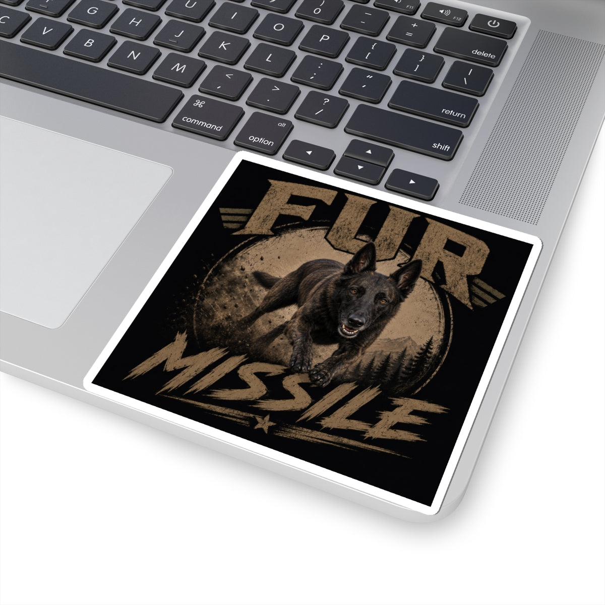 Luna the Dutch Shepherd Kiss-Cut Sticker — Round Dog Portrait Vinyl Decal