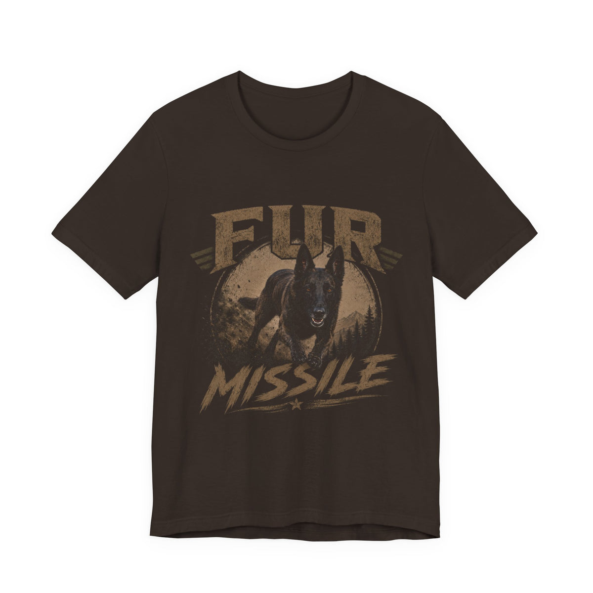 Fur Missile Dog T-Shirt — Vintage Dutch Shepherd Graphic Tee