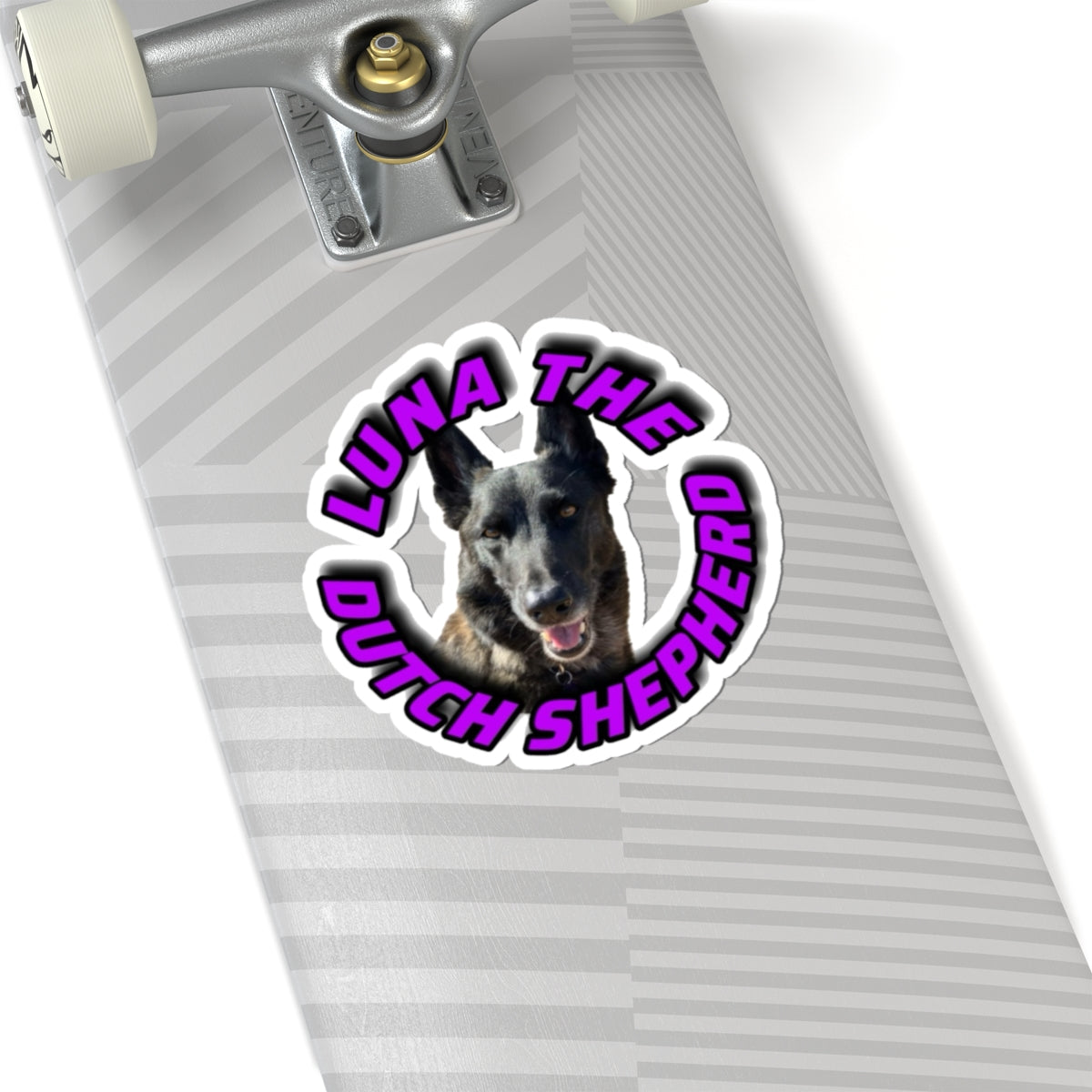 Luna the Dutch Shepherd Kiss-Cut Sticker — Personalized Pet Laptop Decal