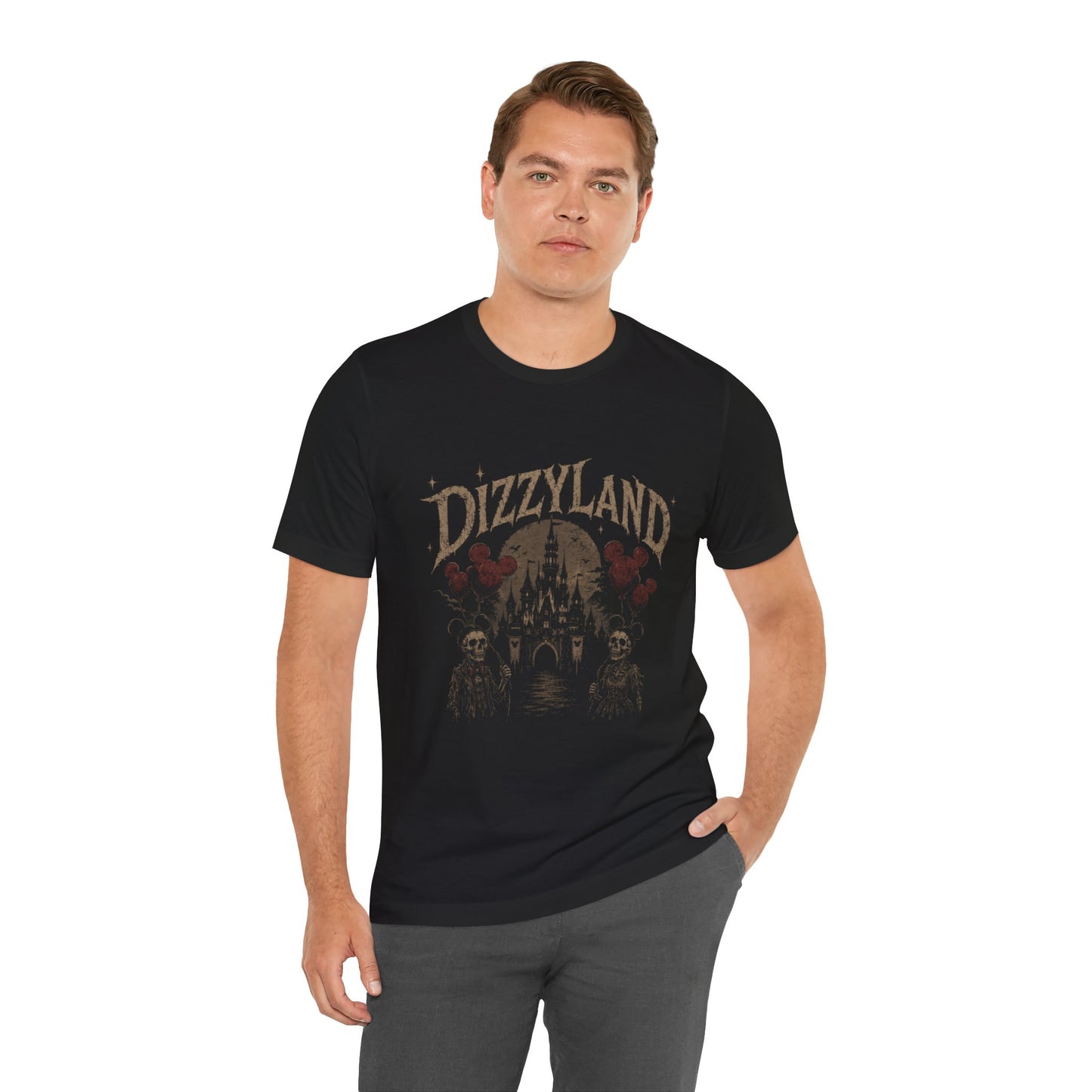 Dizzyland Haunted Castle Tee — Vintage Horror Theme Park T-Shirt